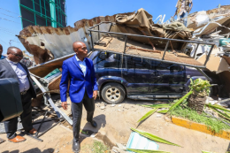 File image of Kiambu Governor Kimani Wamatangi's demolished business.